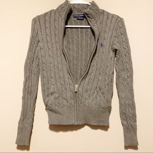Ralph Lauren sport zip up cable knit